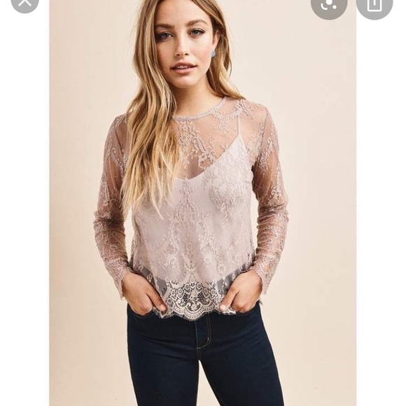 Sm Purple Lace Top from Dynamite - Picture 1 of 2
